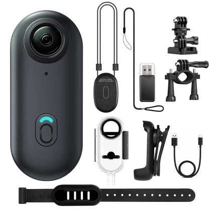 4K Mini WIFI Action Camera 128GB Thumb POV Portable Video Recorder with IPX7 Waterproof Camcorder Helmet Mount Vlogging (Black)